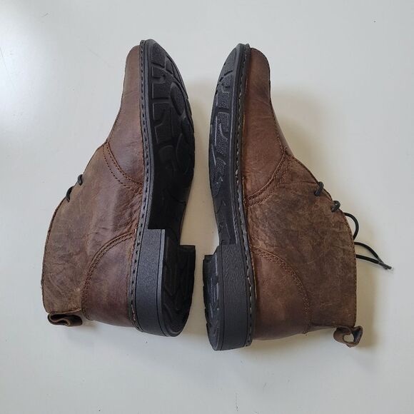 NEW LEATHER CHUKKA BOOTS BORN BROWN TAN BURNISHED LACE 9.5 / 41 9 1/2 BOC NWT - Picture 4 of 8